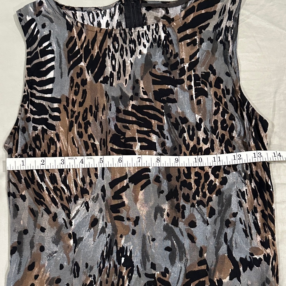 Connected Apparel Animal Print Maxi Dress - Black, Brown, Gray size 6 - Picture 7 of 9